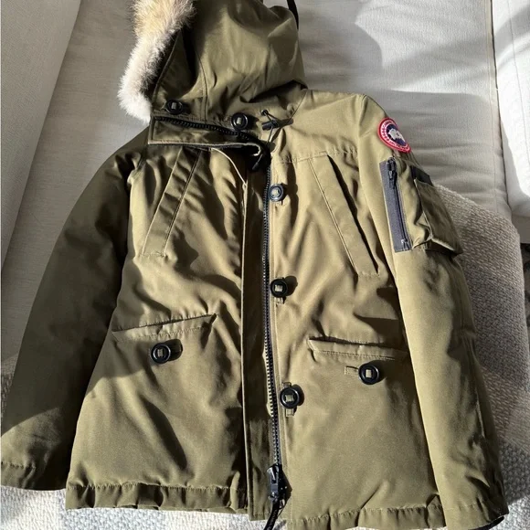 Canada Goose Olive Green Parka with Fur Trim